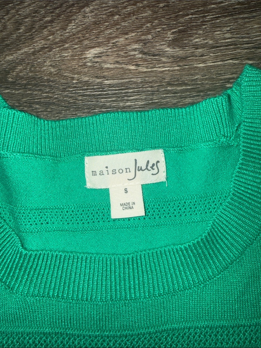 Maison Jules Emerald Green Crewneck Knit Top - Picture 2 of 5